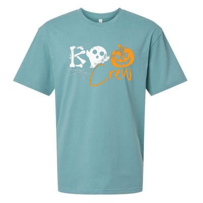 Boo Crew Lazy Halloween Costume Funny Ghost Pumpkin Bones Sueded Cloud Jersey T-Shirt