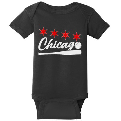 Baseball Chicago Lover Cute Chicago Baseball Bat American Baby Bodysuit