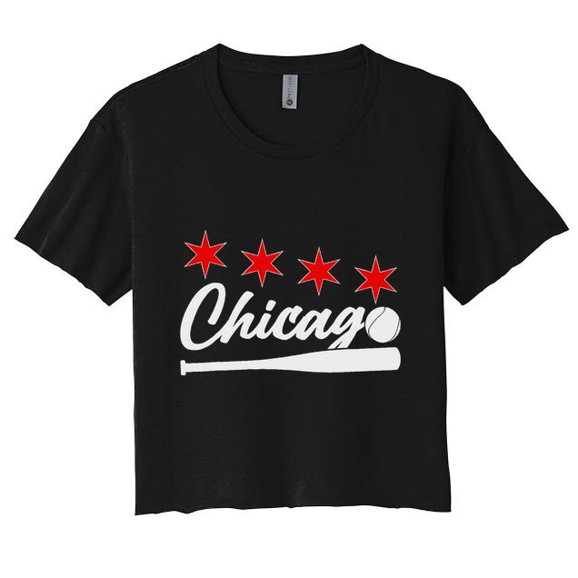 Baseball Chicago Lover Cute Chicago Baseball Bat American Crop Top