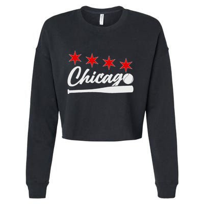 Baseball Chicago Lover Cute Chicago Baseball Bat American Cropped Pullover Crew