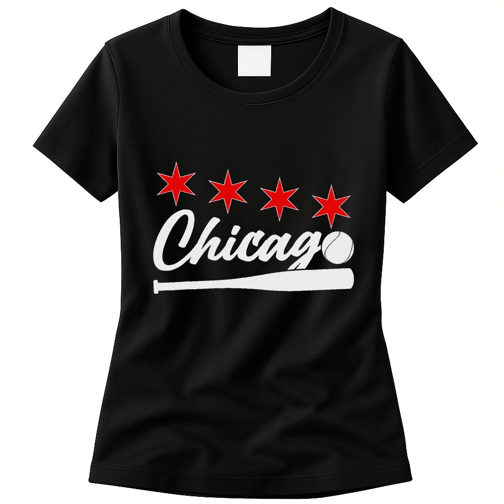 Baseball Chicago Lover Cute Chicago Baseball Bat American Womens T-Shirt