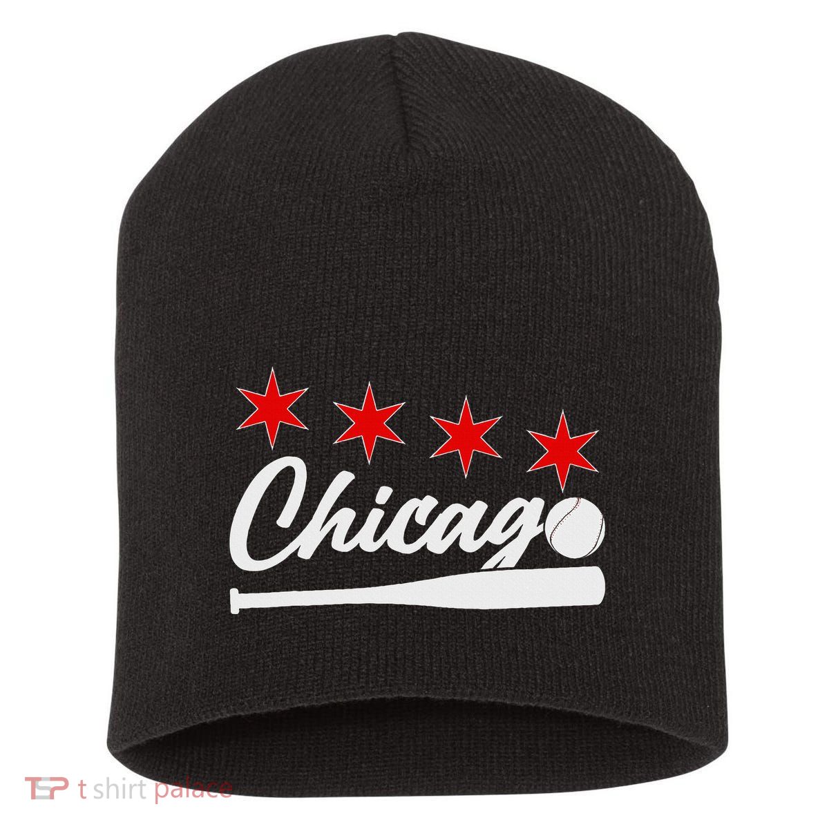 Baseball Chicago Lover Cute Chicago Baseball Bat American Short Acrylic Beanie