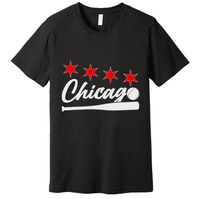 Baseball Chicago Lover Cute Chicago Baseball Bat American Premium T-Shirt