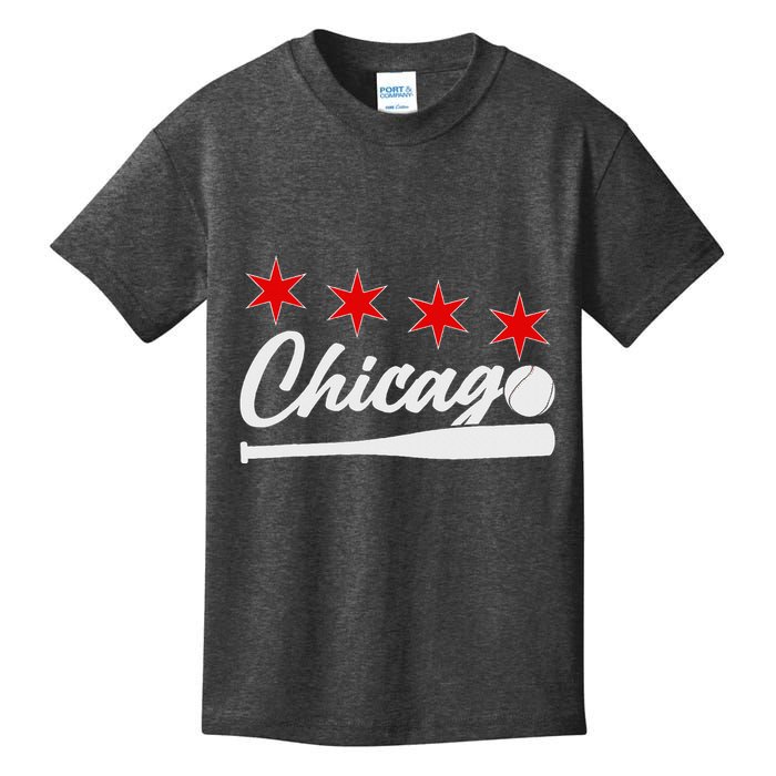 Baseball Chicago Lover Cute Chicago Baseball Bat American Kids T-Shirt