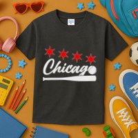 Baseball Chicago Lover Cute Chicago Baseball Bat American Kids T-Shirt