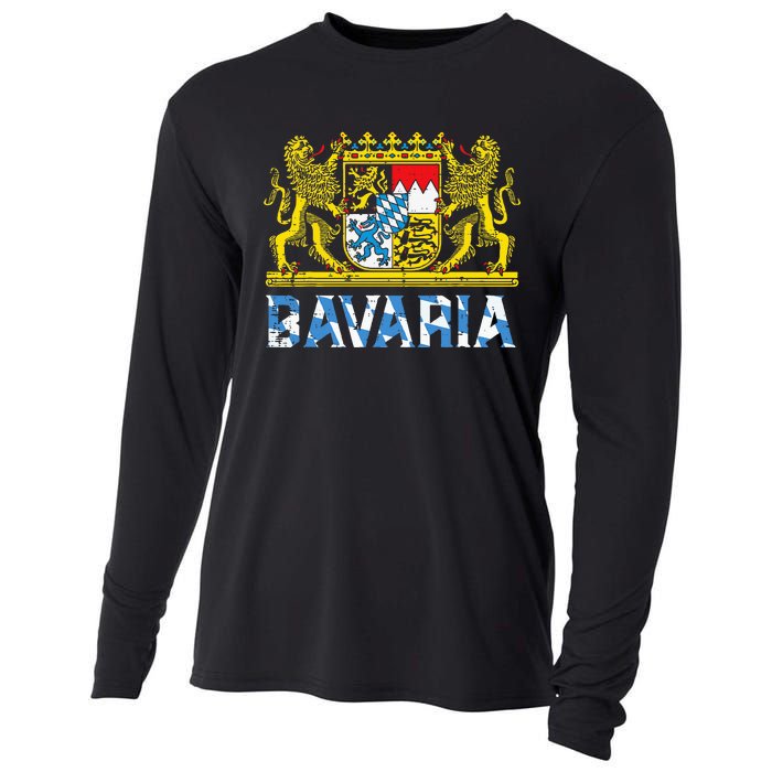 Bavaria Crest Lion Vintage German Oktoberfest Cooling Performance Long Sleeve Crew