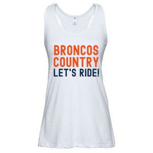 Broncos Country LetS Ride! Sports Team Fans Ladies Essential Flowy Tank