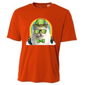 Bir Cat Leprechaun Funny St Patricks Day Gift Cooling Performance Crew T-Shirt