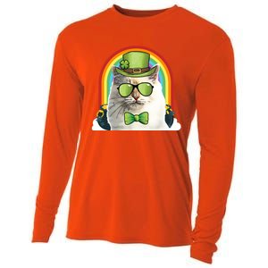 Bir Cat Leprechaun Funny St Patricks Day Gift Cooling Performance Long Sleeve Crew