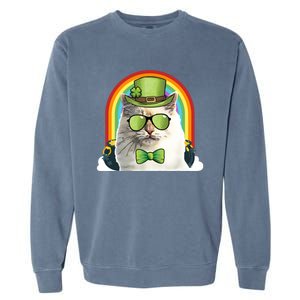 Bir Cat Leprechaun Funny St Patricks Day Gift Garment-Dyed Sweatshirt