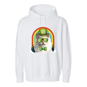 Bir Cat Leprechaun Funny St Patricks Day Gift Garment-Dyed Fleece Hoodie