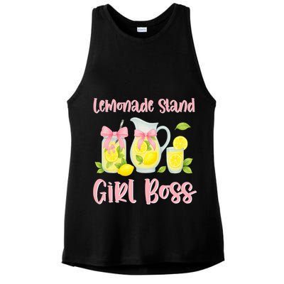 Bow Coquette Lemonade Stand Girl Boss Ceo Lemon Juice Summer Ladies PosiCharge Tri-Blend Wicking Tank