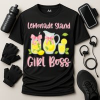 Bow Coquette Lemonade Stand Girl Boss Ceo Lemon Juice Summer Cooling Performance Crew T-Shirt