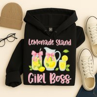Bow Coquette Lemonade Stand Girl Boss Ceo Lemon Juice Summer Hoodie