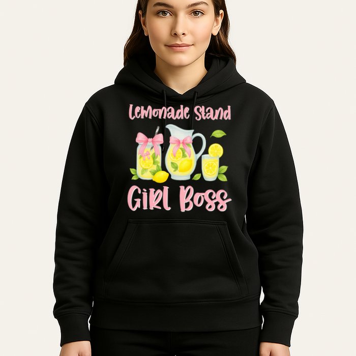 Bow Coquette Lemonade Stand Girl Boss Ceo Lemon Juice Summer Hoodie