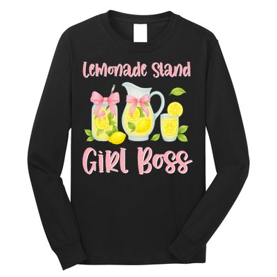 Bow Coquette Lemonade Stand Girl Boss Ceo Lemon Juice Summer Long Sleeve Shirt