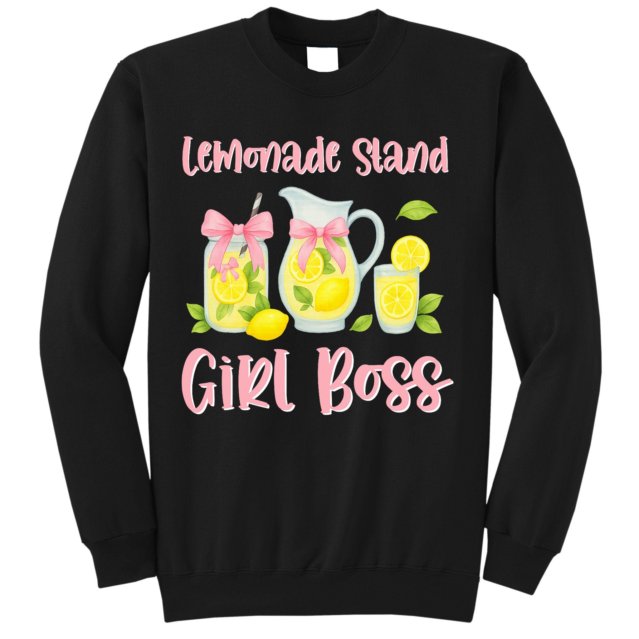 Bow Coquette Lemonade Stand Girl Boss Ceo Lemon Juice Summer Sweatshirt