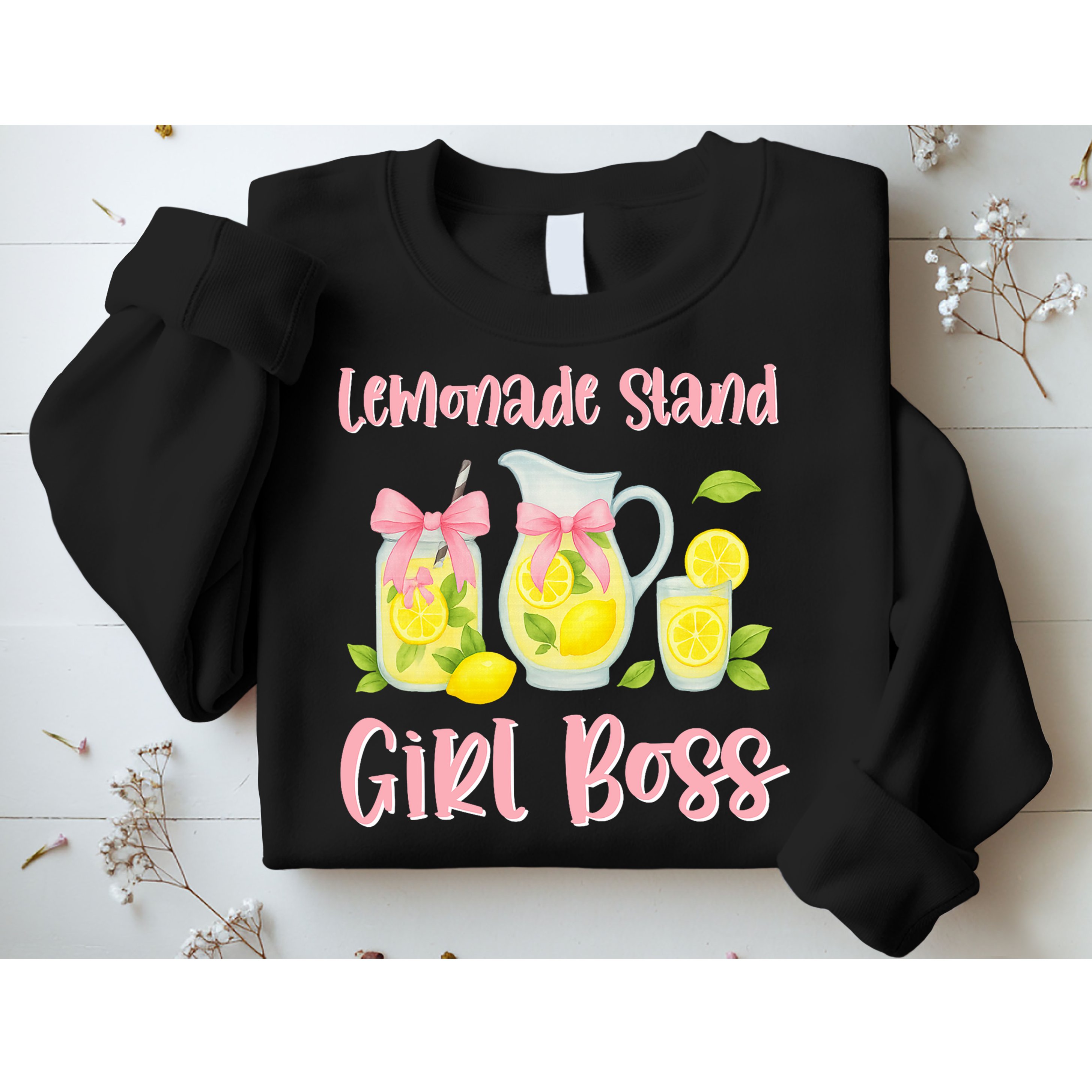 Bow Coquette Lemonade Stand Girl Boss Ceo Lemon Juice Summer Sweatshirt