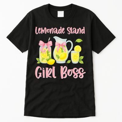Bow Coquette Lemonade Stand Girl Boss Ceo Lemon Juice Summer Tall T-Shirt