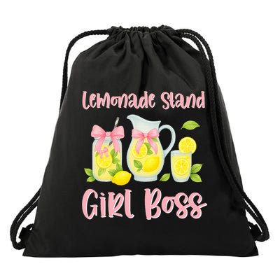 Bow Coquette Lemonade Stand Girl Boss Ceo Lemon Juice Summer Drawstring Bag
