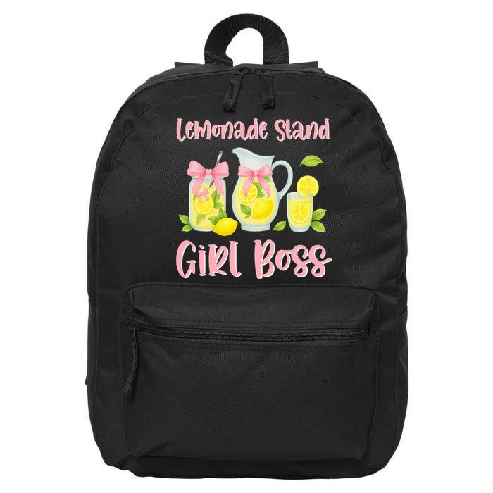 Bow Coquette Lemonade Stand Girl Boss Ceo Lemon Juice Summer 16 in Basic Backpack
