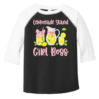 Bow Coquette Lemonade Stand Girl Boss Ceo Lemon Juice Summer Toddler Fine Jersey T-Shirt