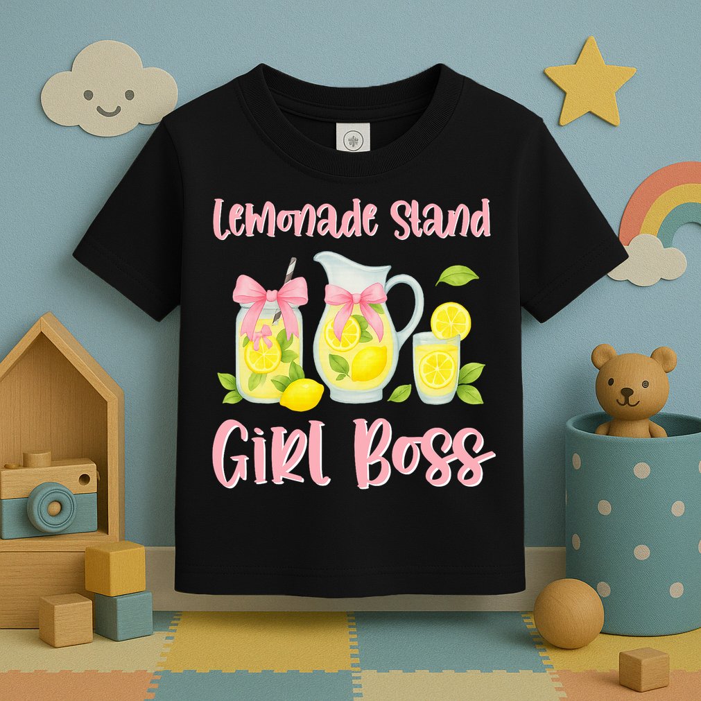 Bow Coquette Lemonade Stand Girl Boss Ceo Lemon Juice Summer Toddler T-Shirt