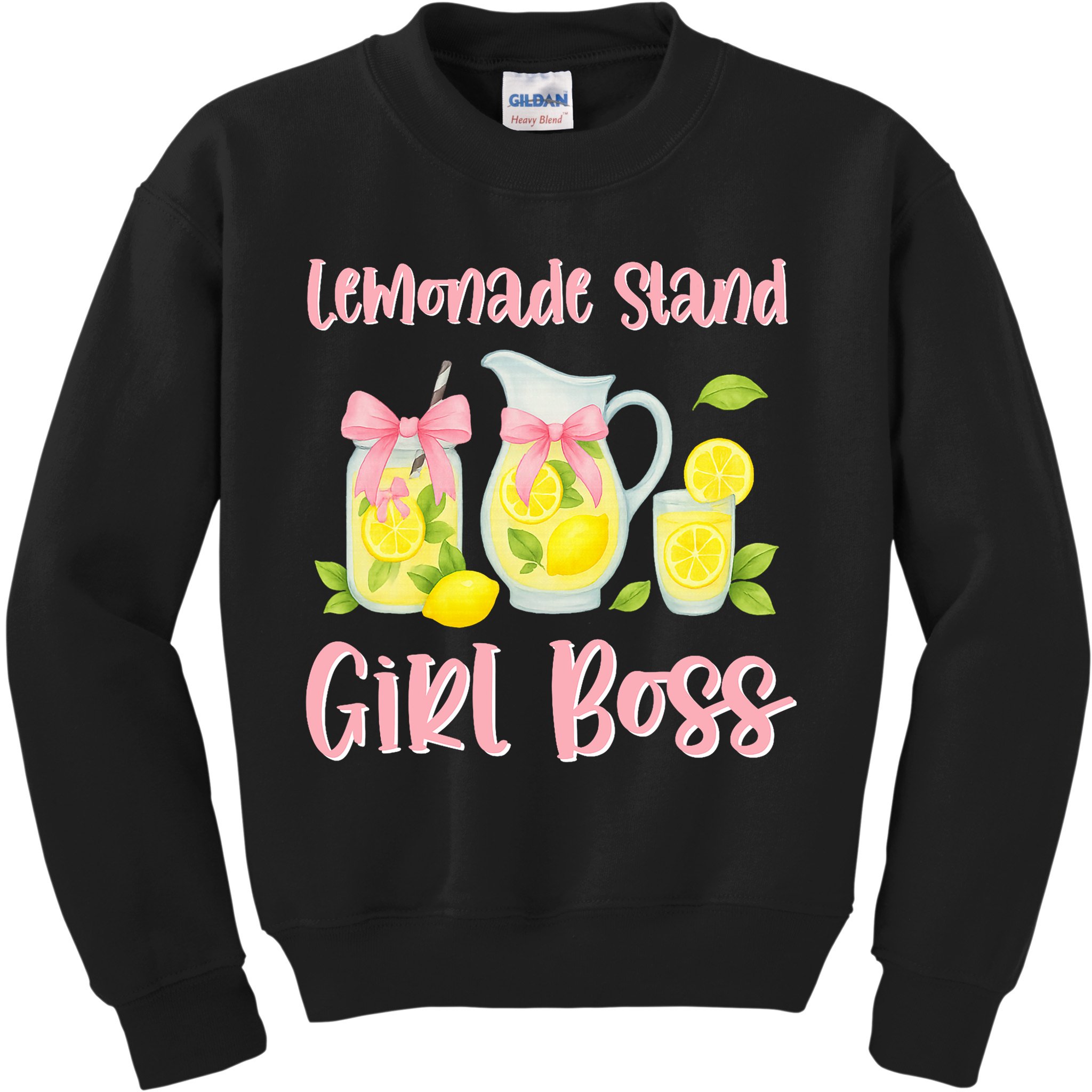 Bow Coquette Lemonade Stand Girl Boss Ceo Lemon Juice Summer Kids Sweatshirt