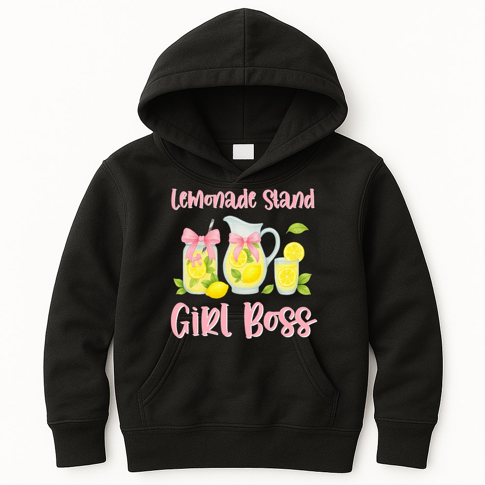 Bow Coquette Lemonade Stand Girl Boss Ceo Lemon Juice Summer Kids Hoodie