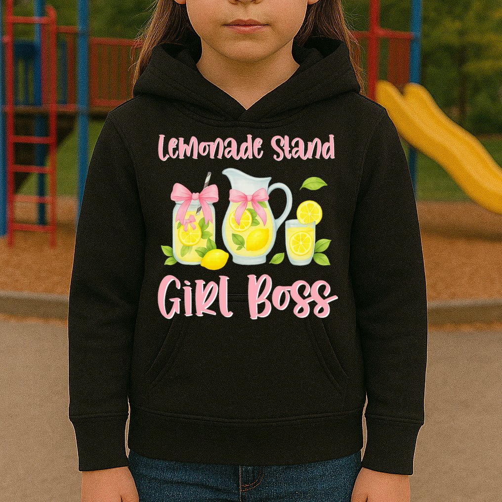 Bow Coquette Lemonade Stand Girl Boss Ceo Lemon Juice Summer Kids Hoodie