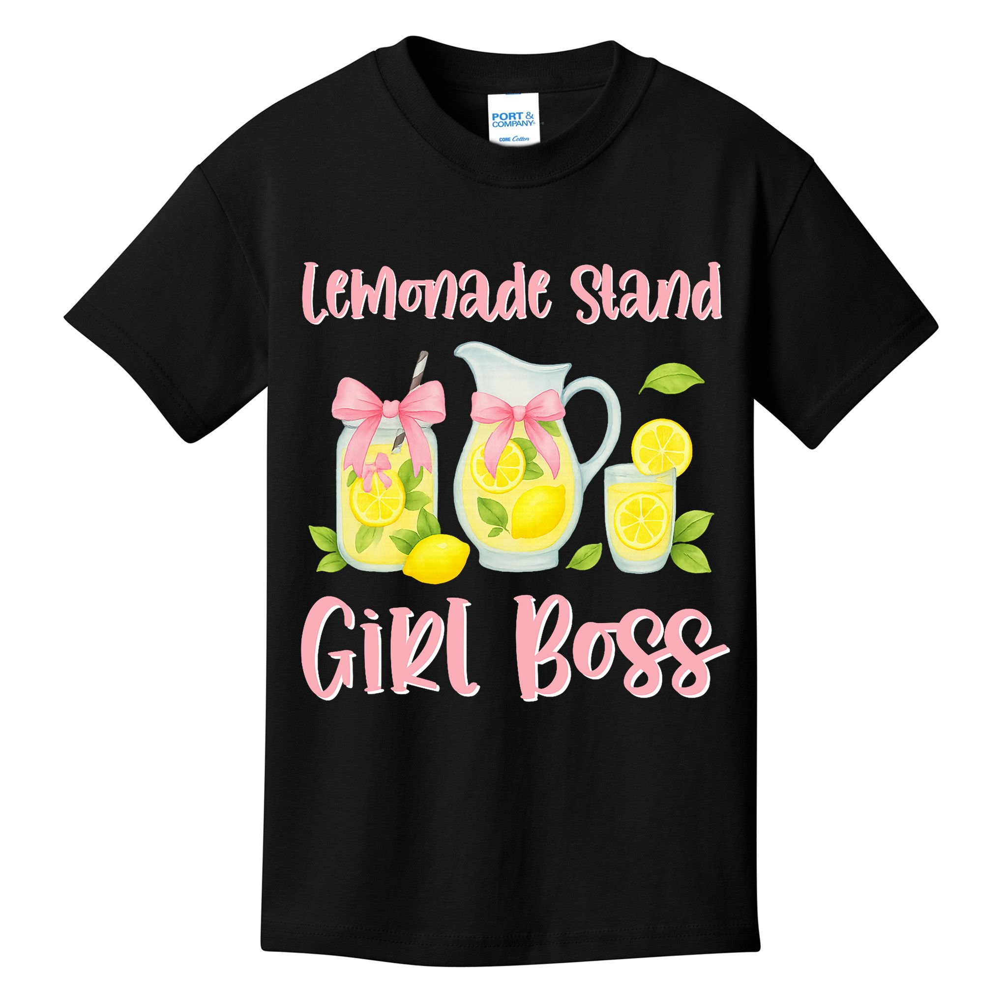Bow Coquette Lemonade Stand Girl Boss Ceo Lemon Juice Summer Kids T-Shirt