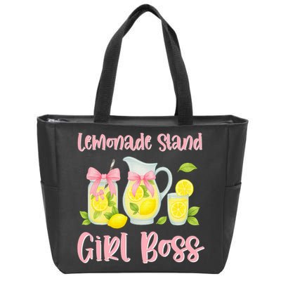 Bow Coquette Lemonade Stand Girl Boss Ceo Lemon Juice Summer Zip Tote Bag