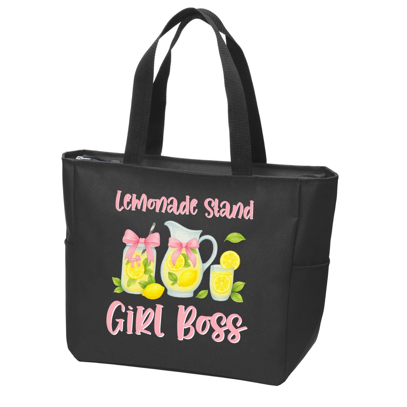Bow Coquette Lemonade Stand Girl Boss Ceo Lemon Juice Summer Zip Tote Bag