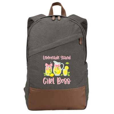 Bow Coquette Lemonade Stand Girl Boss Ceo Lemon Juice Summer Cotton Canvas Backpack