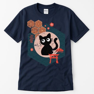 Black Cat Lover Japanese Kitten Anime Tokyo Otaku Lifestyle Tall T-Shirt