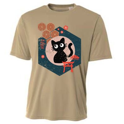 Black Cat Lover Japanese Kitten Anime Tokyo Otaku Lifestyle Cooling Performance Crew T-Shirt