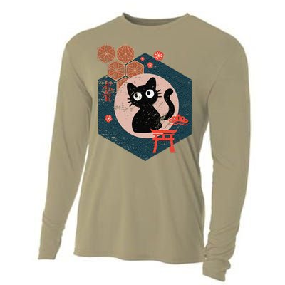 Black Cat Lover Japanese Kitten Anime Tokyo Otaku Lifestyle Cooling Performance Long Sleeve Crew