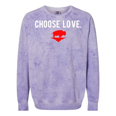 Buffalo Choose Love Choose Love Bills Colorblast Crewneck Sweatshirt