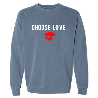 Buffalo Choose Love Choose Love Bills Garment-Dyed Sweatshirt