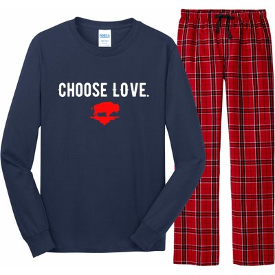 Buffalo Choose Love Choose Love Bills Long Sleeve Pajama Set