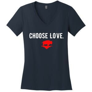 Buffalo Choose Love Choose Love Bills Women's V-Neck T-Shirt