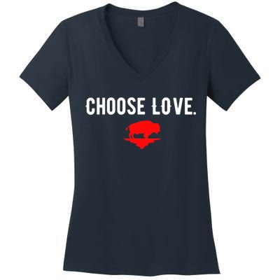 Buffalo Choose Love Choose Love Bills Women's V-Neck T-Shirt