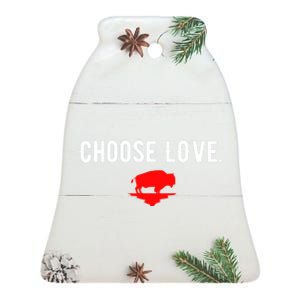 Buffalo Choose Love Choose Love Bills Ceramic Bell Ornament