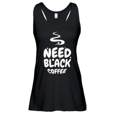 Black Coffee Lover Caffeine Addict Coffee Quote Hot Cup Ladies Essential Flowy Tank