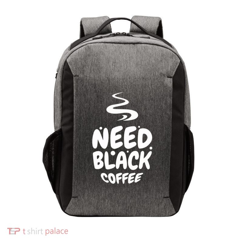 Black Coffee Lover Caffeine Addict Coffee Quote Hot Cup Vector Backpack