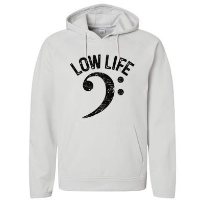 Bass Clef Low Life Music Marching Band Low Brass Bass Note Performance Fleece Hoodie