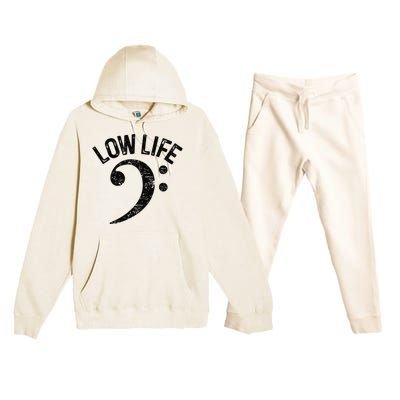 Bass Clef Low Life Music Marching Band Low Brass Bass Note Premium Hooded Sweatsuit Set