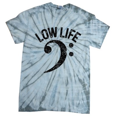 Bass Clef Low Life Music Marching Band Low Brass Bass Note Tie-Dye T-Shirt