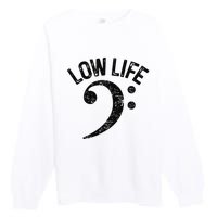 Bass Clef Low Life Music Marching Band Low Brass Bass Note Premium Crewneck Sweatshirt