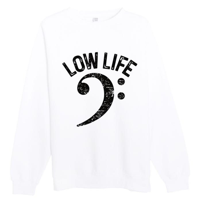 Bass Clef Low Life Music Marching Band Low Brass Bass Note Premium Crewneck Sweatshirt